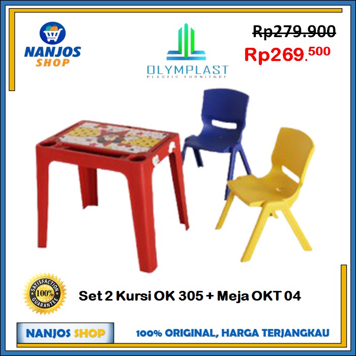 SET 2 Kursi OLYMPLAST OK 305 Kursi Anak + 1 Meja OKT 04 Meja Anak