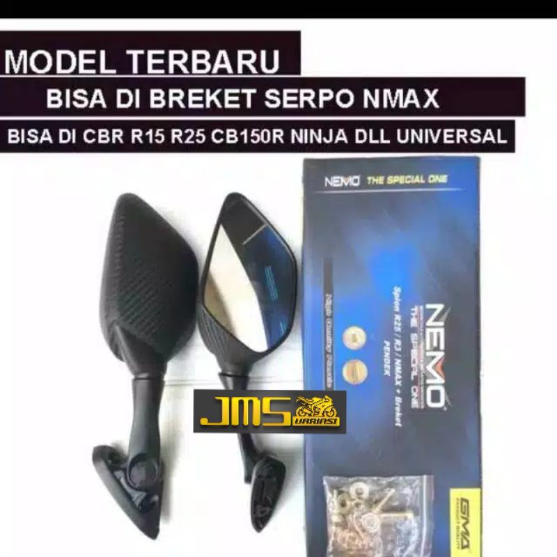 Spion R25 NMAX PENDEK DAN PANJANG MEREK NEMO NMAX PCX R15 R25 CBR NINJA DLL