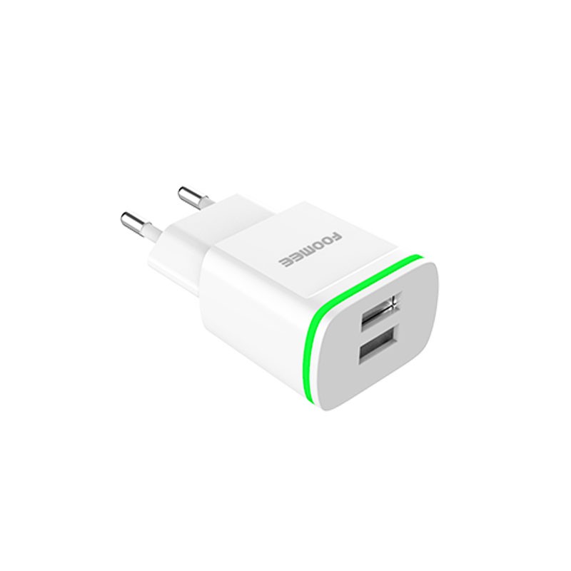 Adaptor Charger fast Charging 2.4A FOOMEE CK06 Charger Dual Port USB