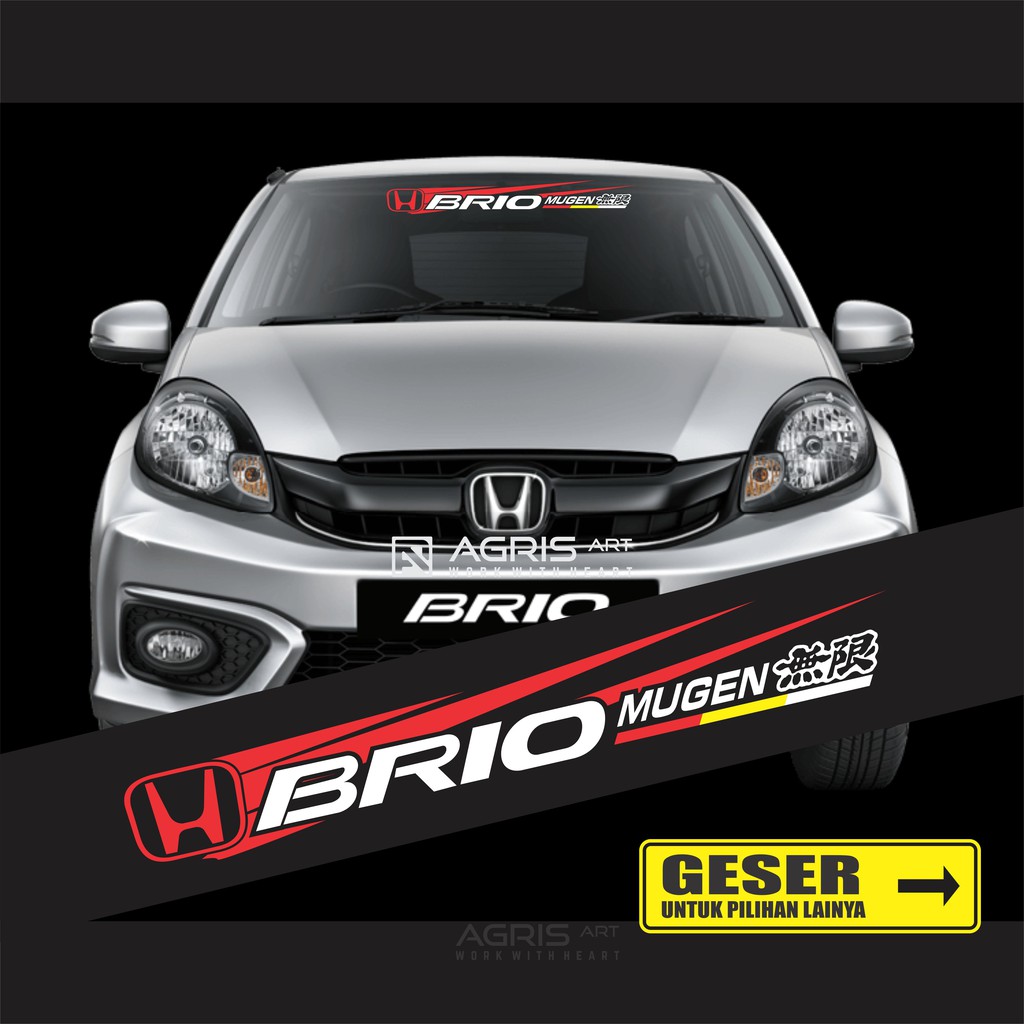 cutting sticker stiker kaca depan mobil honda brio mugen
