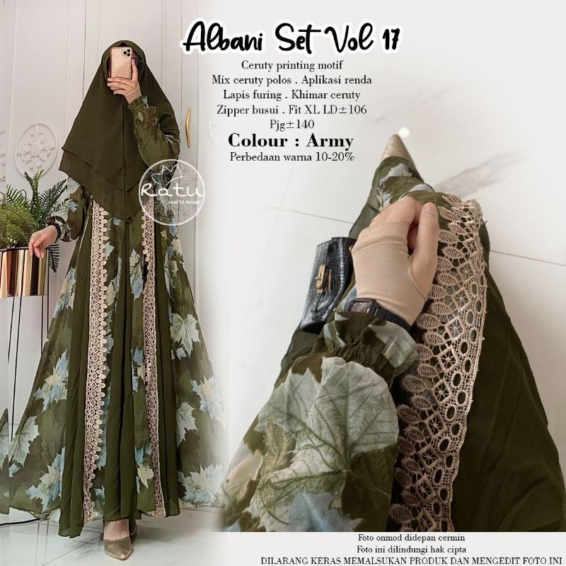 ALBANI GAMIS SET SYARI ORI RATU FREE KHIMAR