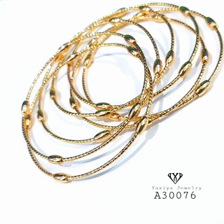 Gelang keroncong set7 biji padi lapis emas perhiasan Gelang keroncong set7 biji padi lapis emas perhiasan