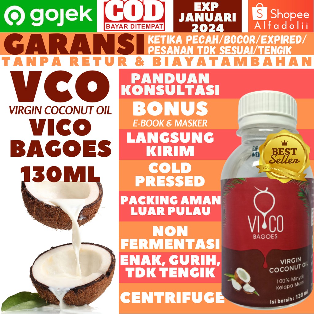 VCO VICO BAGOES MALANG - 130ml-Minyak Kelapa Murni