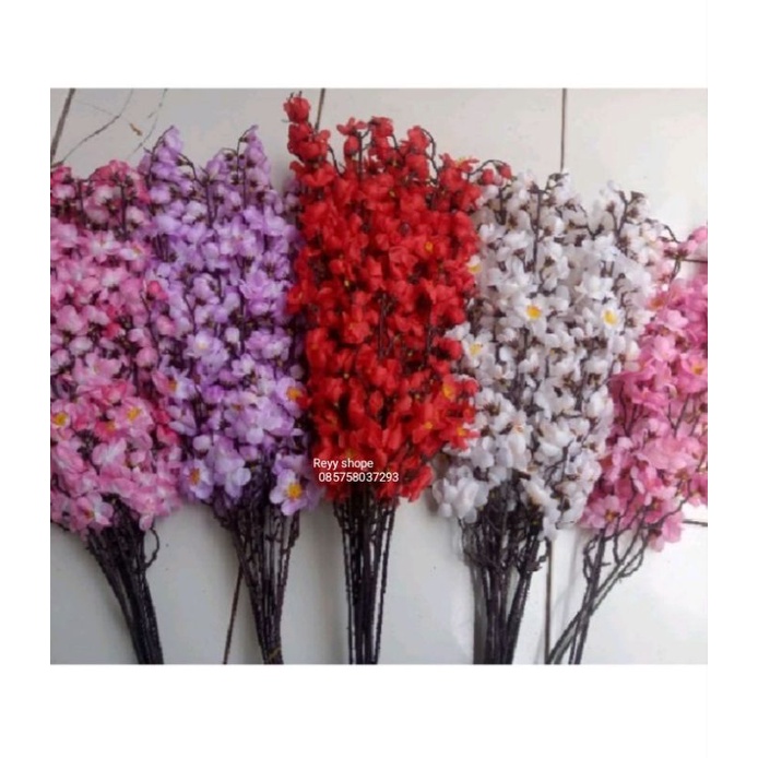 bunga hias plastik sakura/1lusin bunga sakura