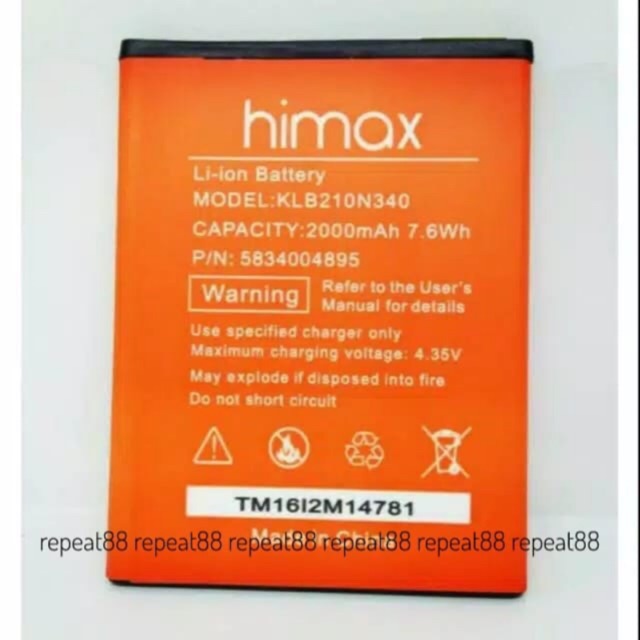 Baterai handphone Himax Polymer Pure 3S H Classic M20i KLB210N340 Original Batre Batrai Battery HP