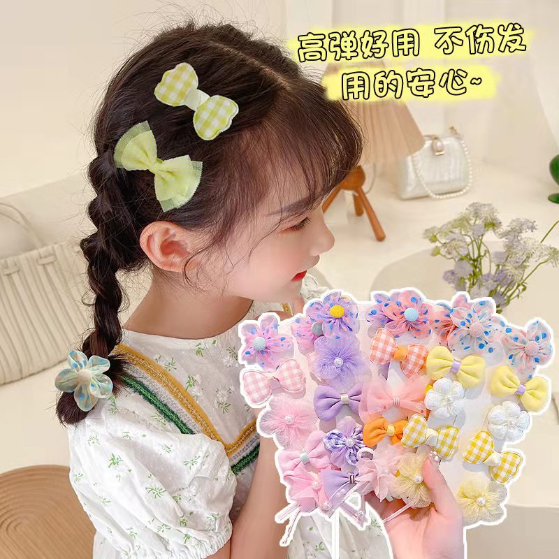 (Hello Girl)F132 10pcs/Set Jepit Rambut Anak Motif Bunga Pita Gaya Korea Import