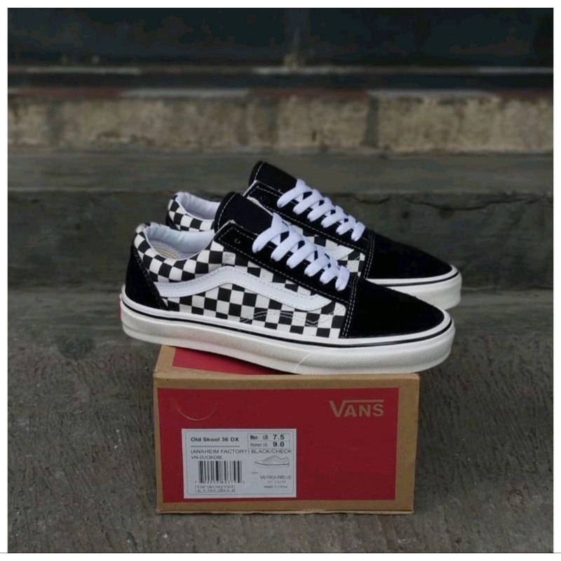 SEPATU WOLF X VANS AUTHENTIC FULL BLACK HITAM POLOS WHITE PUTIH OLDSKOOL ERA SK8-Hi  GUM OG CHECKERBOARD CATUR