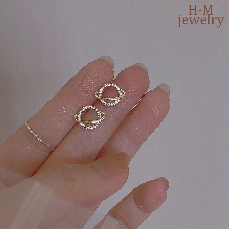 Anting Tusuk Motif Planet Minimalis Untuk Wanita