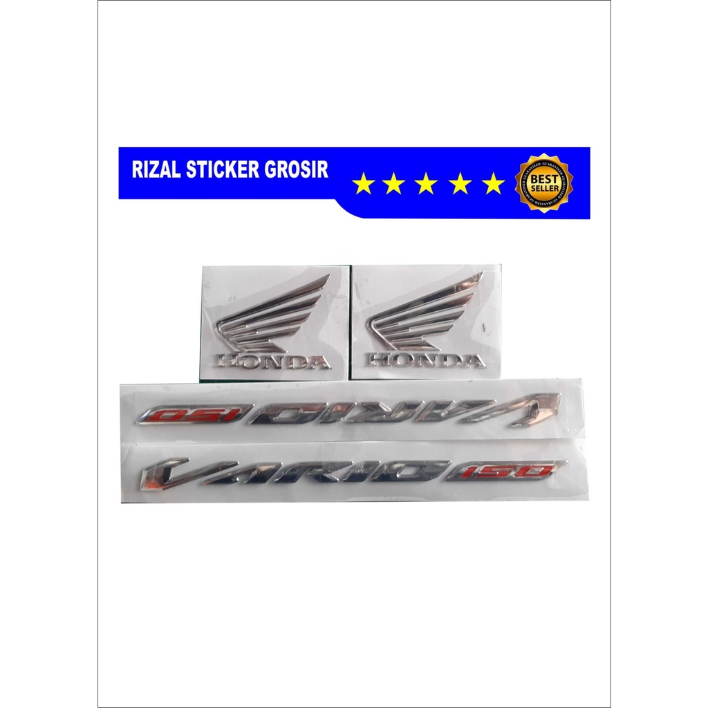Emblem Vario New ORI 150 1set 4pcs Stiker Emblem Ori Honda All Vario 150