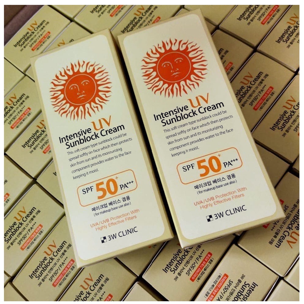 3W Clinic Intensive UV Sunblock Cream SPF 50+ PA+++ 70ml Sunscreen Sun Cream Korea Sun Block ORI HOT