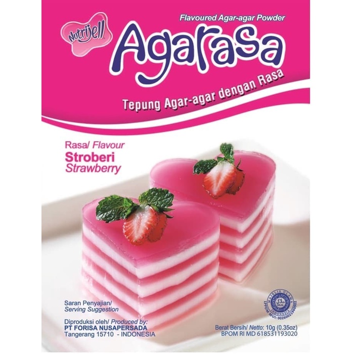 AGARASA Stroberi Nutrijel Tepung agar pudding Stroberi 10gr ekonomis