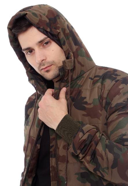 Jaket puffer army tebal - jaket parusut - jaket musim dingin