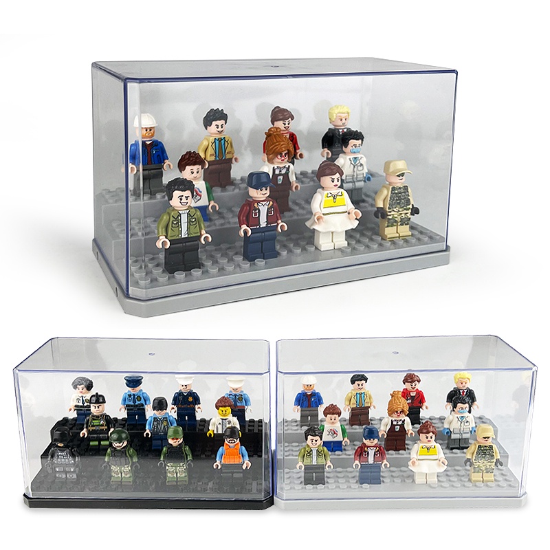 Kotak display minifigure Blok Bangunan minifigure Model Transparan HT-001