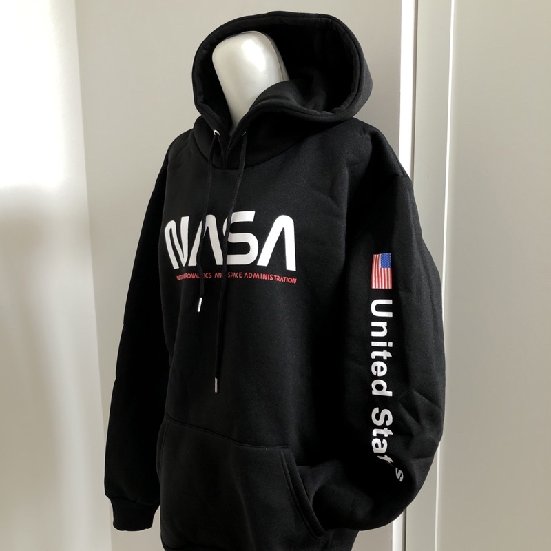 NASA Hoodie Oversize L Black import Premium Quality Hoodie Pria L Hoodie Wanita L Hoodie Oversize Ho