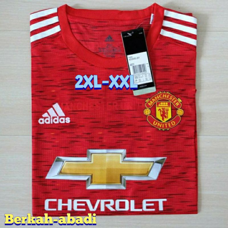 KAOS BOLA JERSEY BOLA BESAR JUMBO 2XL MU RED DEVILS HOME CLIMACHILL TERBARU 2020/2021 IMPORT GO