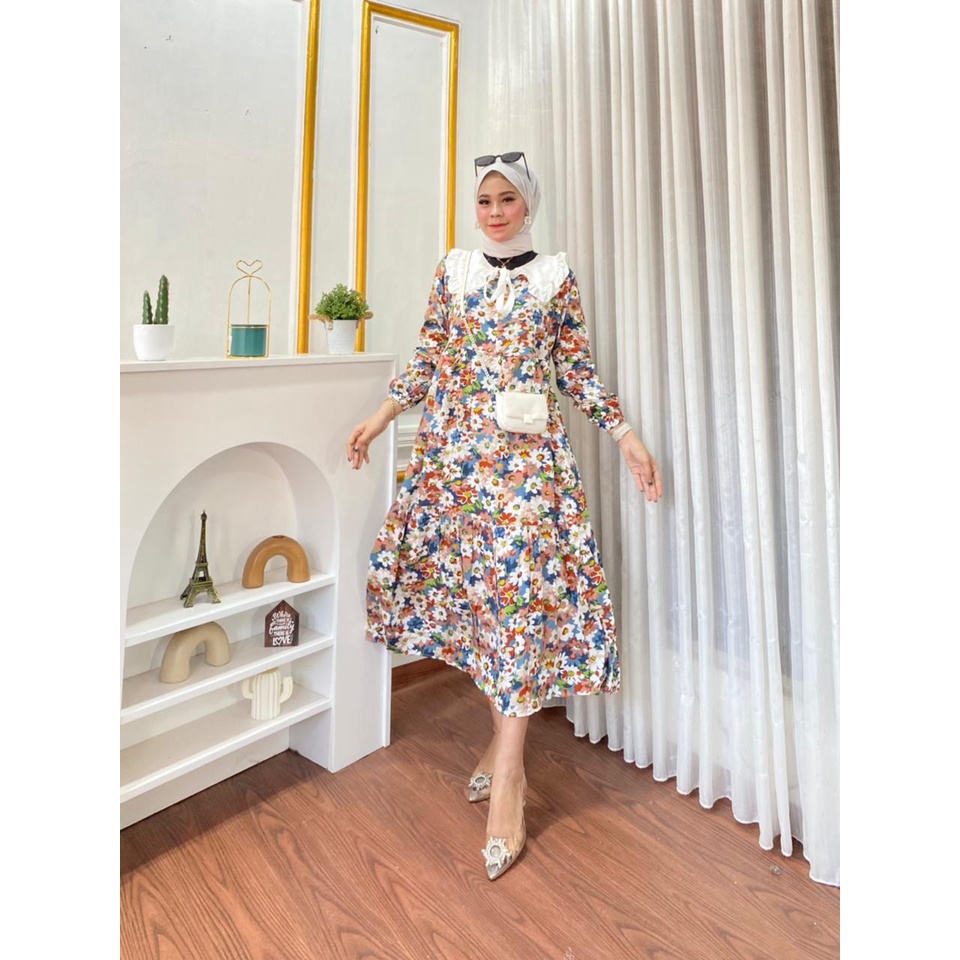 MIDI DRESS / MIDI DRESS MUSLIM / MIDI DRESS KOREA / DRESS / MIDI DRESS MOTIF / MIDI DRESS TERBARU