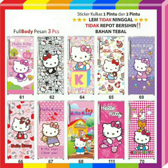 Stiker Kulkas 1 Pintu Hello Kitty Dancing