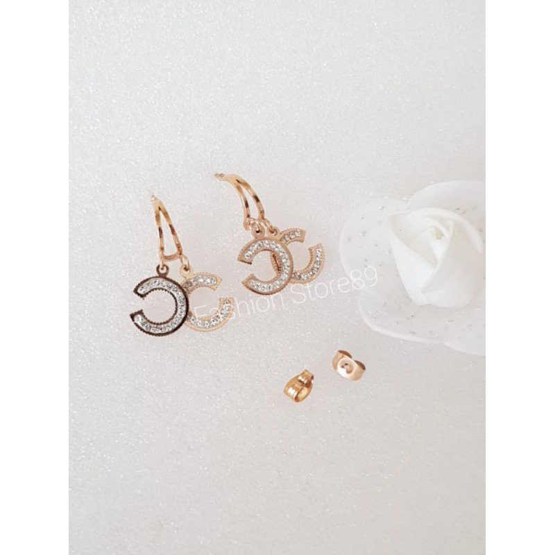 Anting Jurai Fashion Import Titanium Rosegold premium Branded CCxtt edisi terbatas bestquality impor