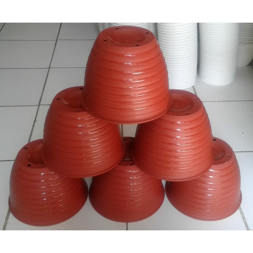 Pot Tawon 21 Cm Merah Bata Tawon Pot 22 Plastik 21cm Vas Pot Bunga