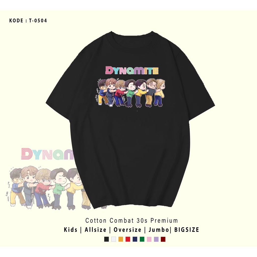 T-SHIRT / KAOS KPOP DYNAMITE ARMY / BAHAN COMBED 30S / 100% REAL PICTURE / KADO UNIK BTS