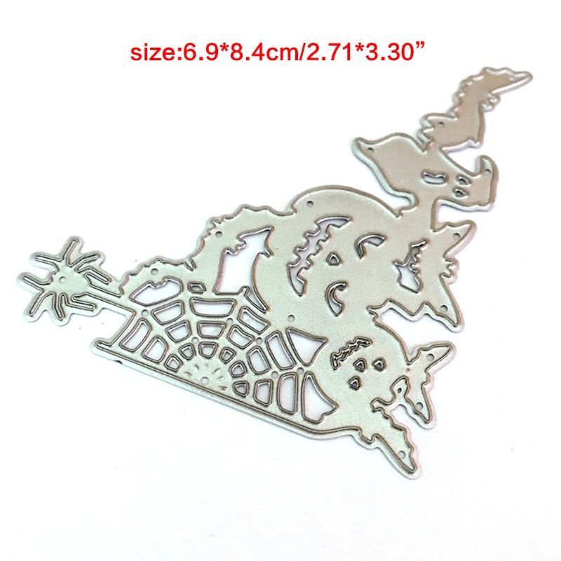 Cetakan Stensil Cutting Dies Motif Halloween Bahan Metal Untuk Scrapbook / Craft DIY