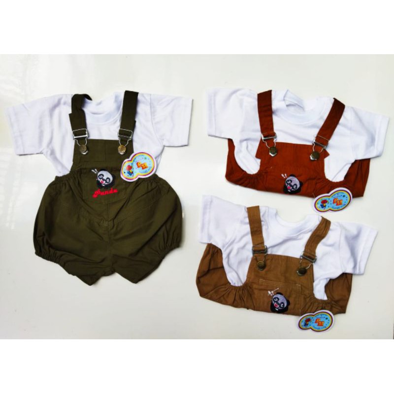 Setelan Baju Kodokan Bayi Over All Lucu Usia 3 bulan sd 1 Tahun