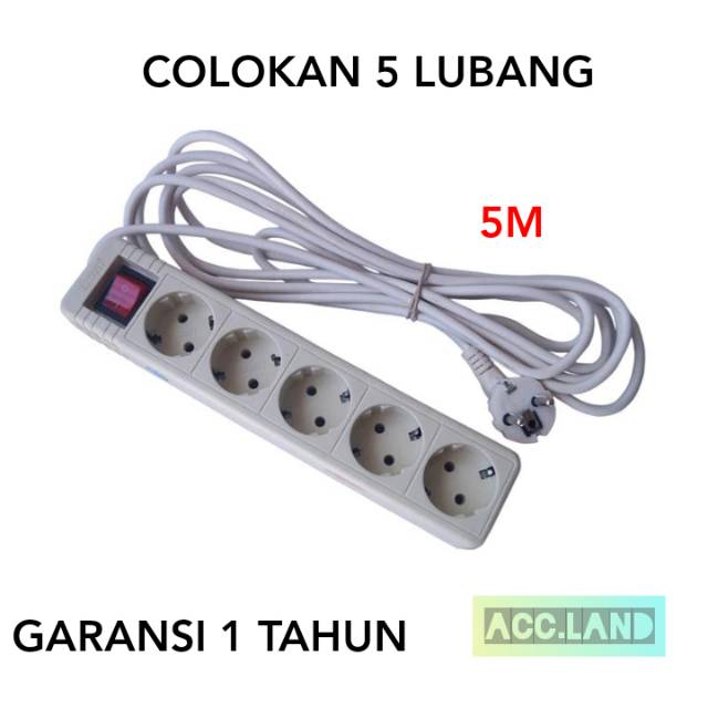 Colokan listrik 5 Lubang 5 meter saklar #GARANSI1TAHUN