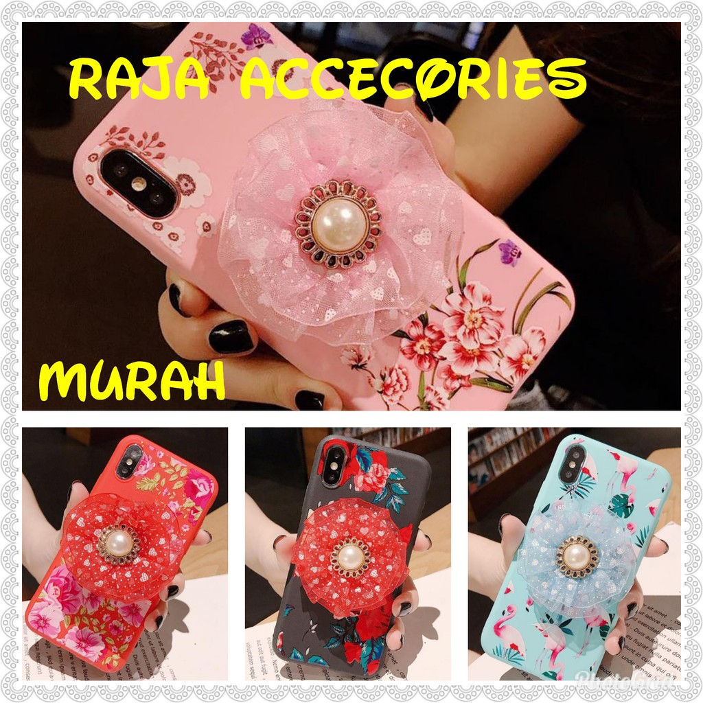 SOFT CASE KARAKTER POPSOCKET BUNGA 5D VIVO V11i V15