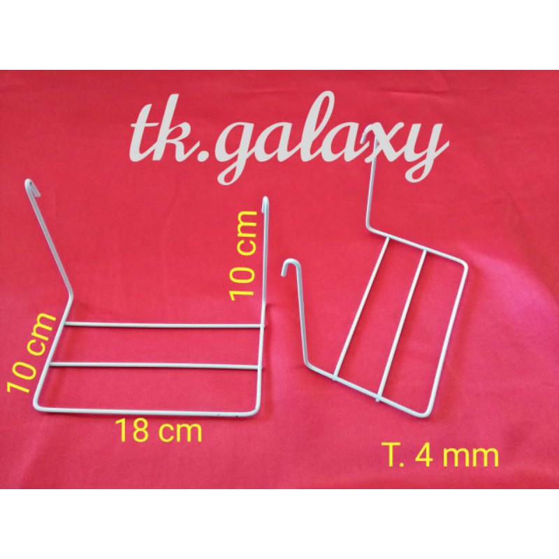 Hook kaitan kawat sepatu, display sepatu/tas, hrg per-bh.