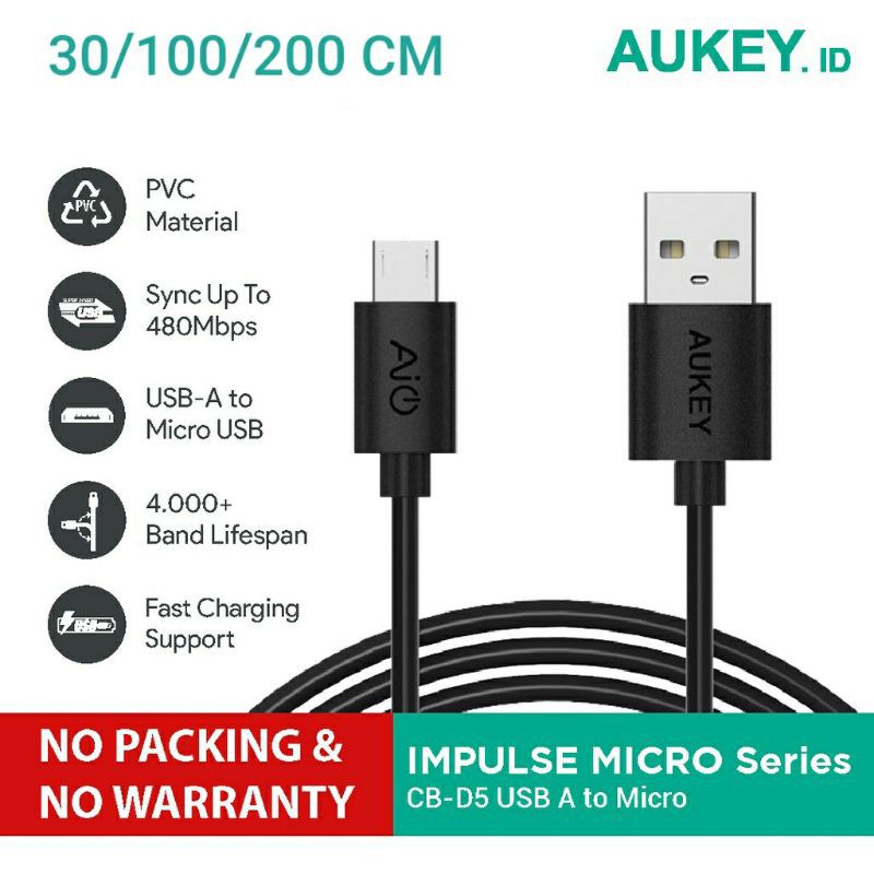 [Original] Anker / Aukey Kabel Data Charger Fast Charging Micro usb - TypeC