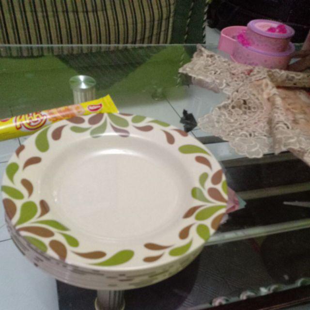 Piring Makan Melamine Cantik 9 (1 Set/4 Pcs) Onyx 1809 Motif Spruzzi