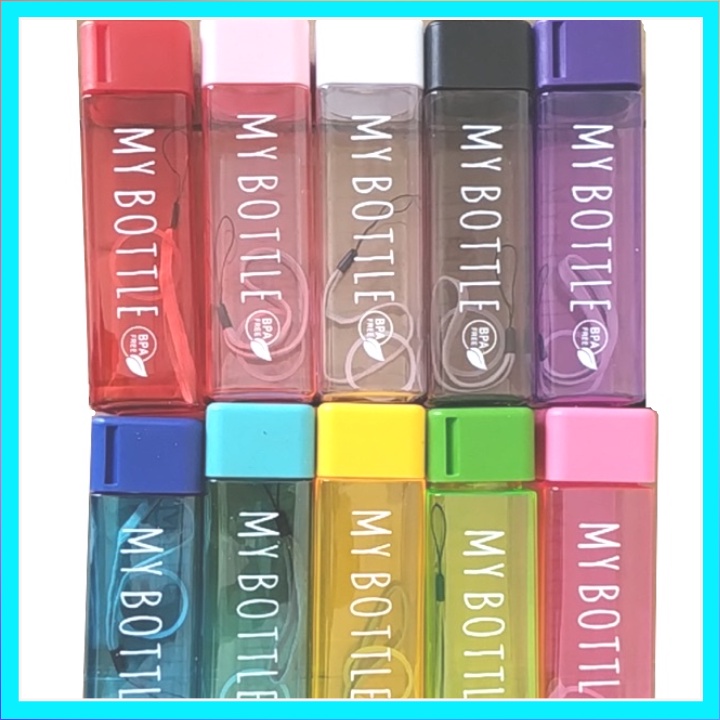 Botol Minum kotak my bottle Model Baru Transparan Infuser water tutup bulat tutup kotak / jep market