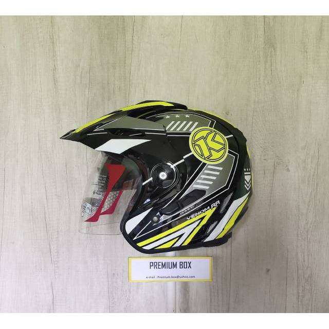 KYT VENOM RR 2 #4 - Black Yellow Fluo