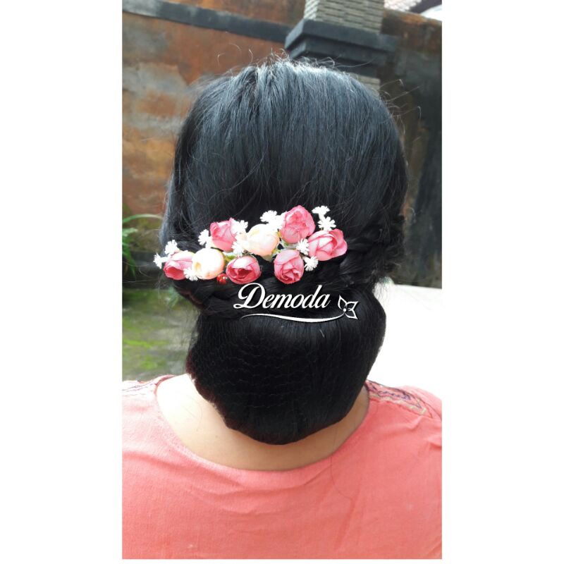 Semanggi Tulip mini / semanggi sanggul bali / semanggi bunga palsu / hiasan rambut tulip / semanggi 