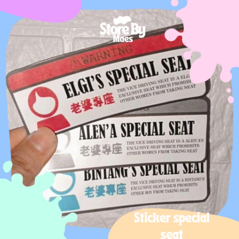 storebymaes > sticker special seat/sticker bucin custom
