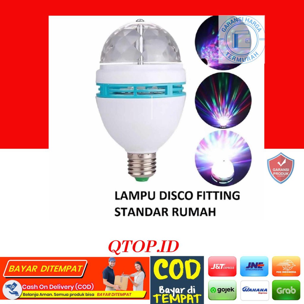 Lampu Disko Putar / Lampu Pesta Disco LED Warna Warni Karaoke Party Light / Lampu Disko Warna Warni Lampu Perlengkapan Rumah [QTOP.ID]