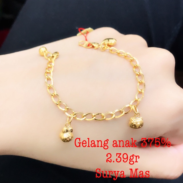 Gelang anak emas 375%