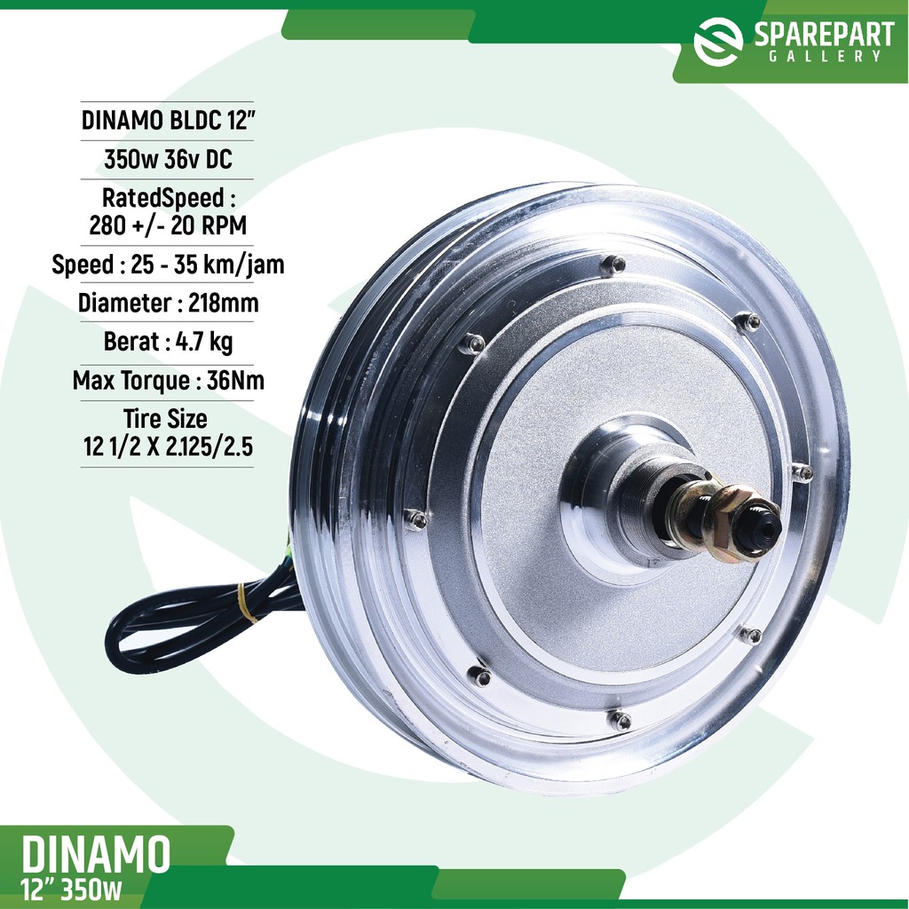 Dinamo/Motor skuter listrik 36v350w ring 12&quot;