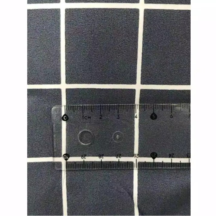 BAHAN KAIN TERLARIS KATUN Mikrotex Motif KOTAK Hitam Putih Abu Biru 4 cm Meteran GORDEN PIYAMA