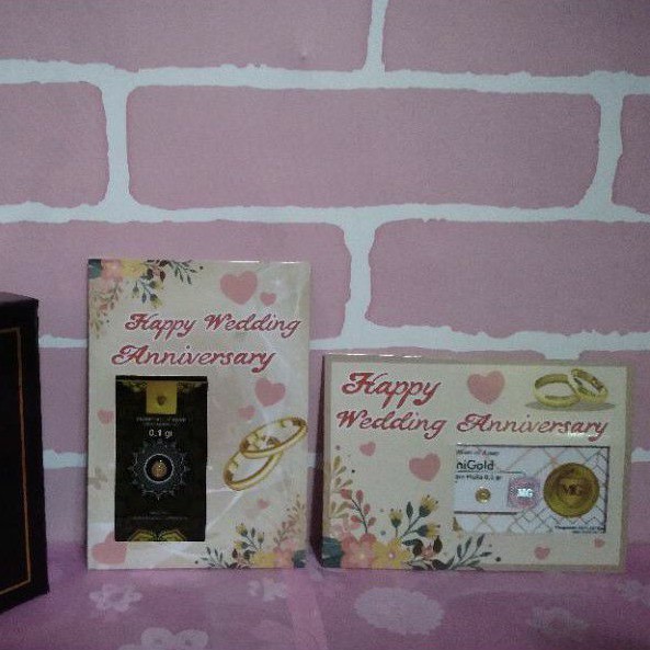 

NazhifaSakhy - Amplop Logam Mulia - Minigold Babygold - White Black Gift Series Happy Anniversary EOA Emas Mini
