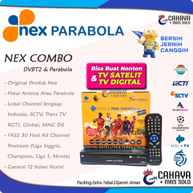 Receiver STB Nex Parabola COMBO Kuning Merah Antena UHF Piala DUNIA 2023 U17 Indonesia World Cup FIF