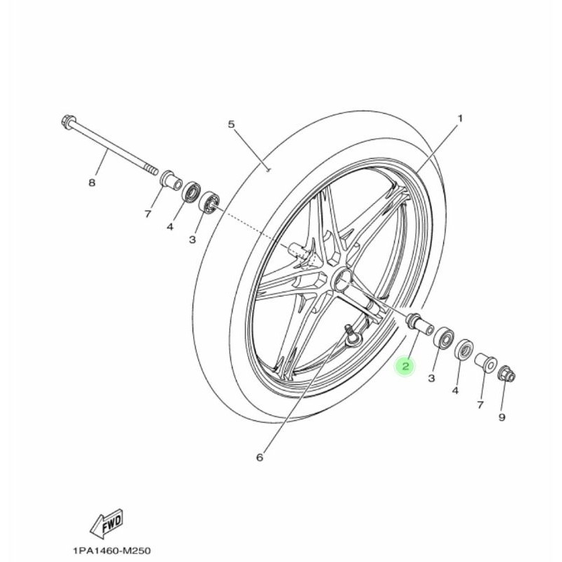 BOSH BOS TENGAH DALAM RODA DEPAN VIXION OLD ADVANCE NVA NVL ASLI ORI YAMAHA 3C1 F510C 00