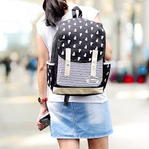 Tas Ransel Wanita Kanvas Premium/ Tas Backpack Wanita/ Tas Ransel Kuliah Keren / Korean Bag JS-605