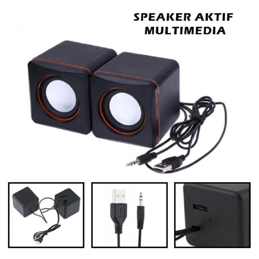 SPEAKER AKTIF MULTIMEDIA 2.0 UNTUK HANDPHONE KOMPUTER PC LAPTOP BASS