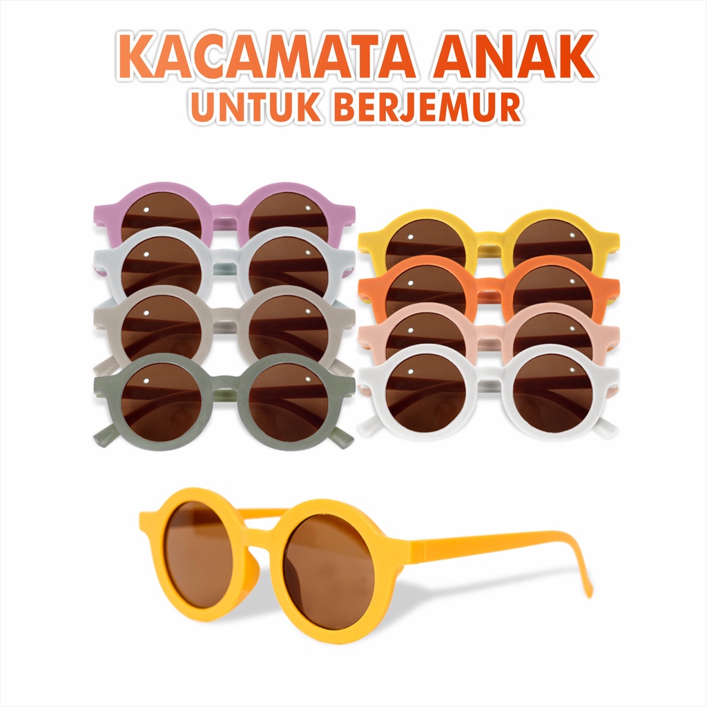 Kacamata Photocromic Anak Hitam Model Bulat Full Color