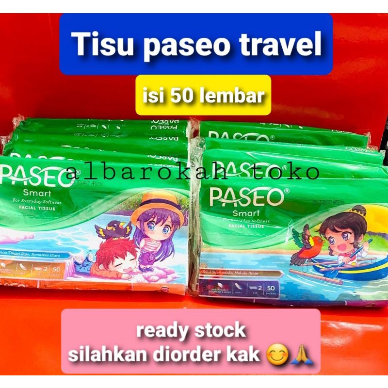 Tisu paseo travel smart 50lembar / tissue paseo travel pack 50sheet / tisu paseo