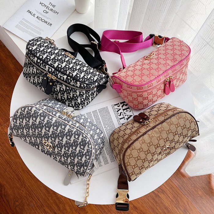 bellibags - GF8665 PILLOW MONOGRAM WAISTBAG TAS SELEMPANG WANITA FASHION IMPORT