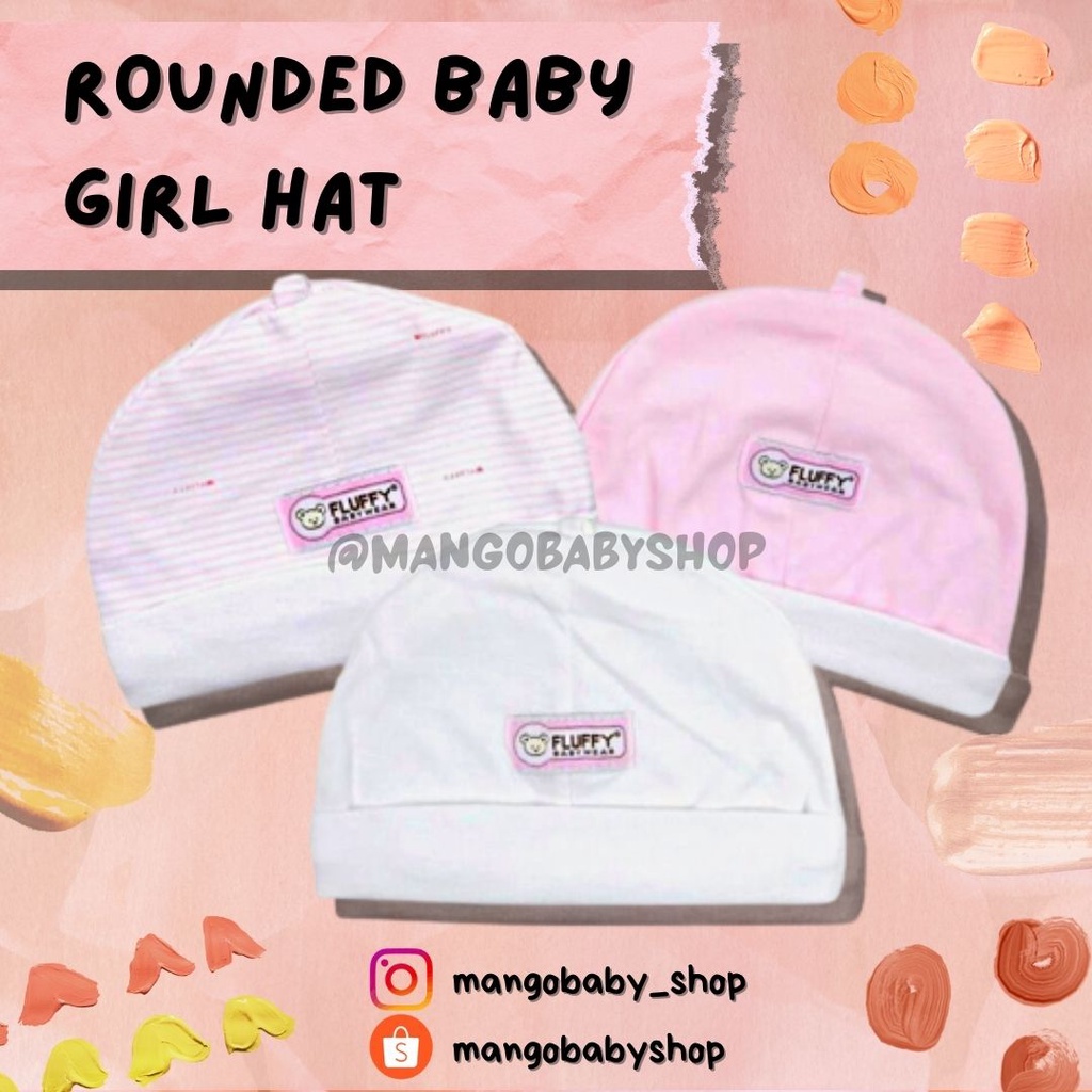 fluffy topi baby girl nb topi tali bayi cewe cowo boy girl