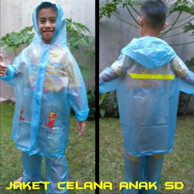 Jas Hujan Anak Transparan Elephant Brand Murah - Jas hujan jaket celana Anak SD Tebal