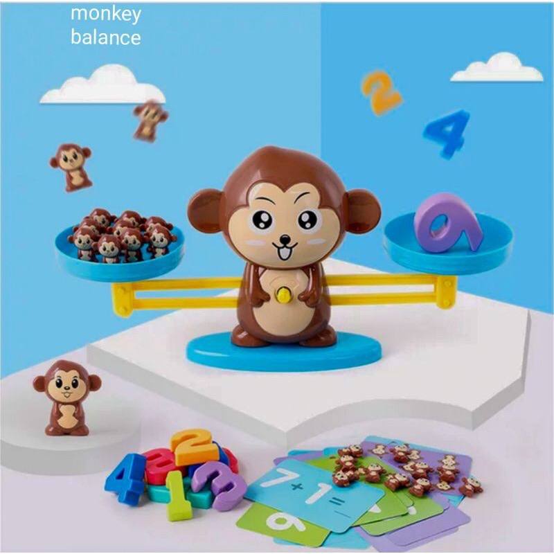 Mainan Edukasi Untuk Anak Timbangan Panda Monkey Balance Math Toy